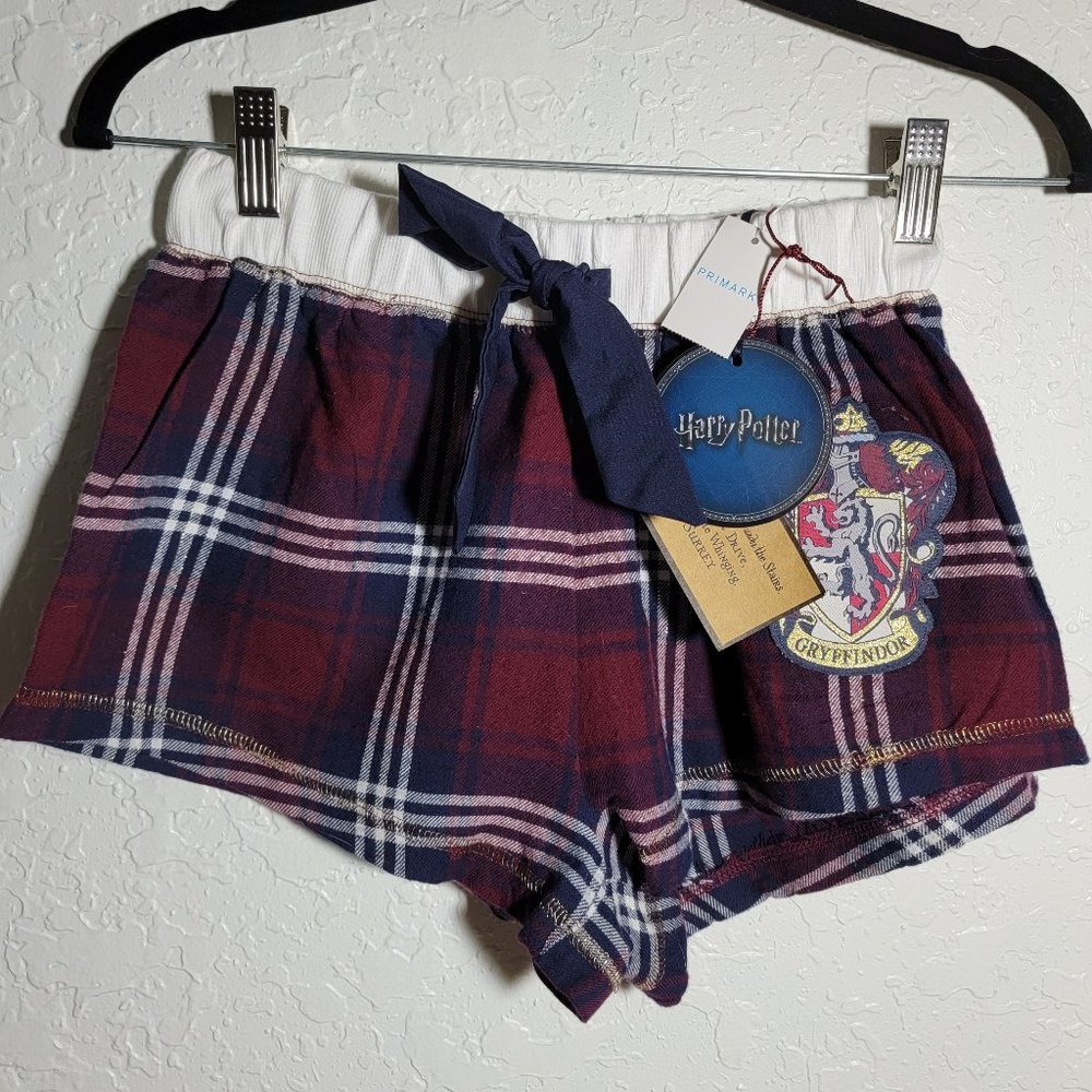 New Harry Potter Gryffindor House plaid Cotton Drawstring Sleep Shorts